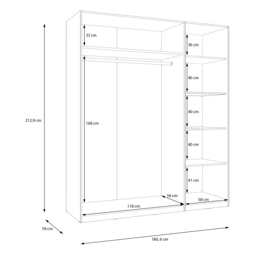 Szafa ubraniowa Dąb Sonoma z białym